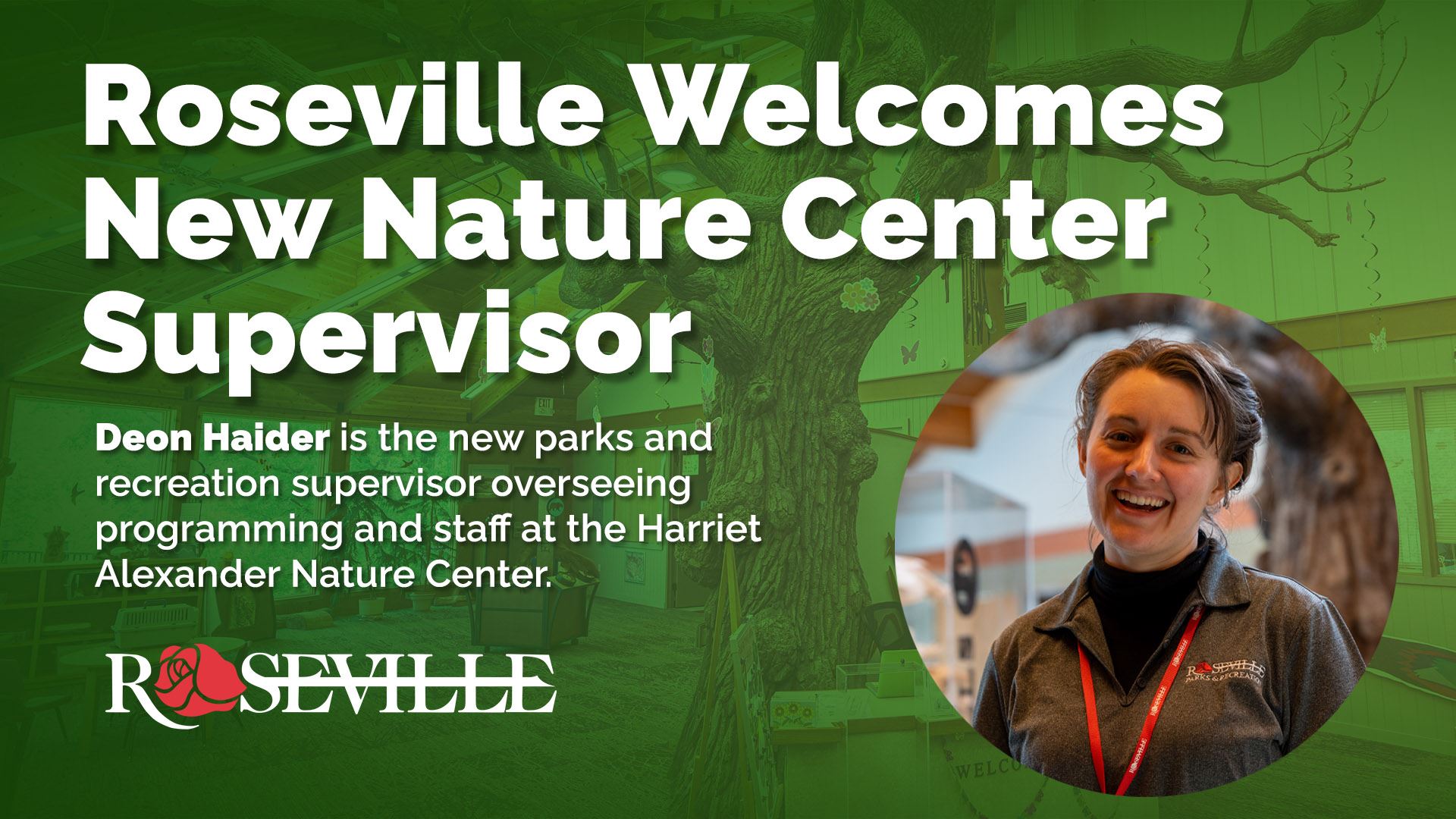 Roseville Welcomes New Nature Center Supervisor Deon Haider