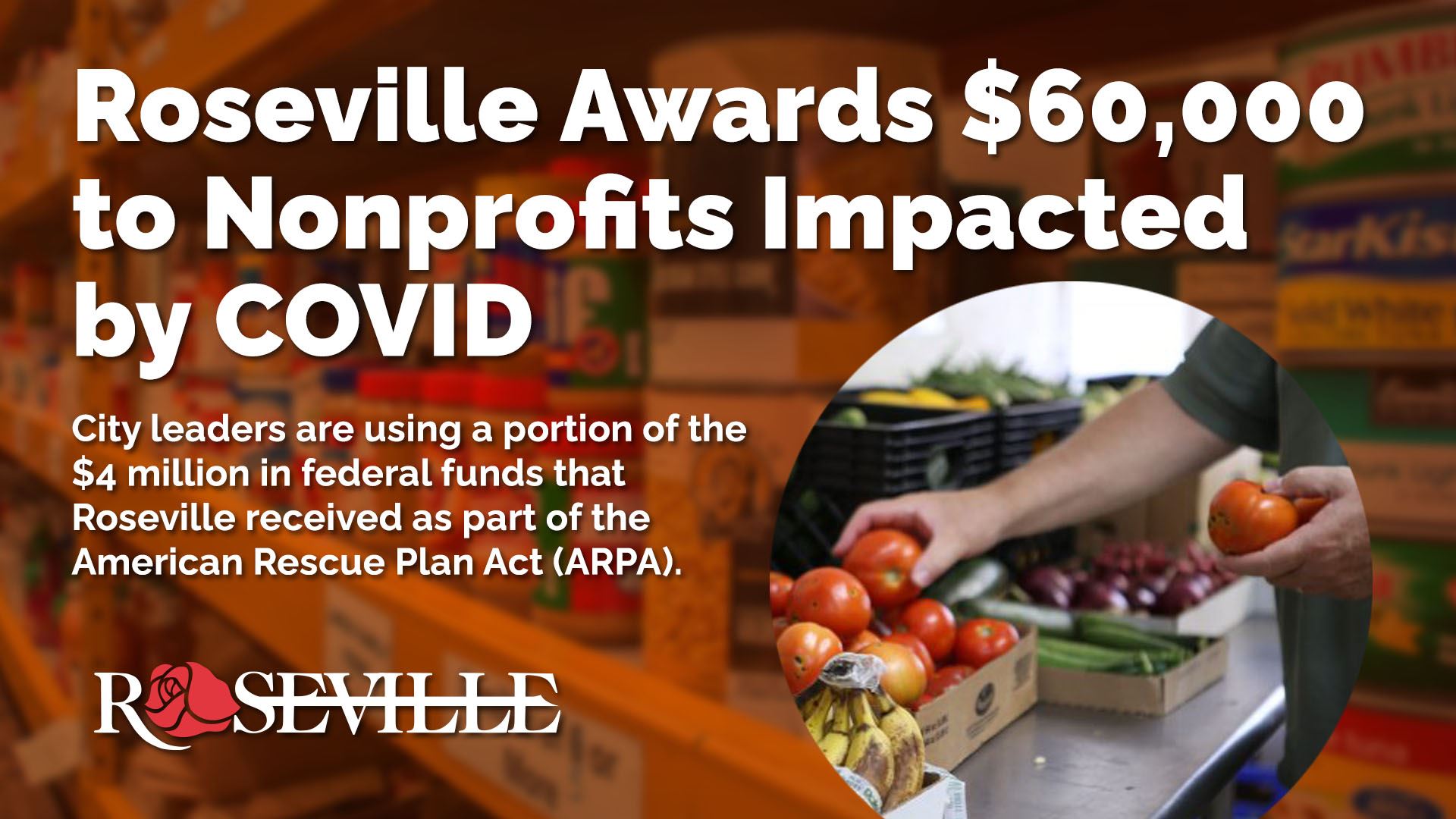 Roseville Awards $60,000 to local nonprofits impacted by COVID.