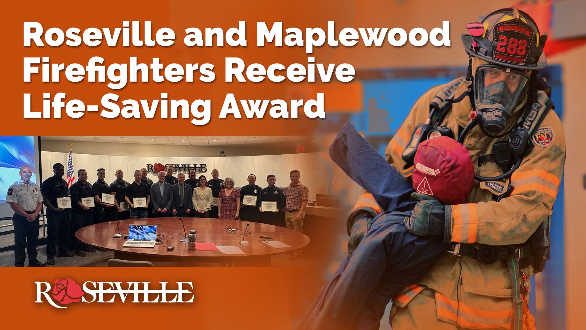 Roseville and Maplewood Firefighters Receive Life-Saving Award