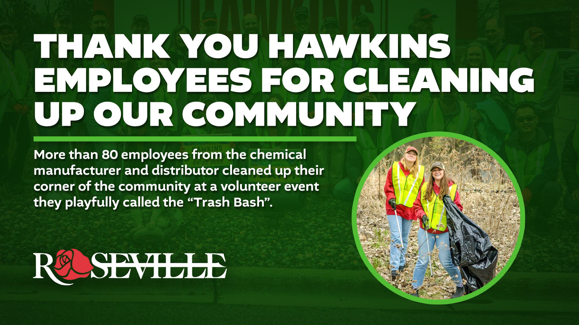 Thank you Hawkins Employees for Cleaning up our Community