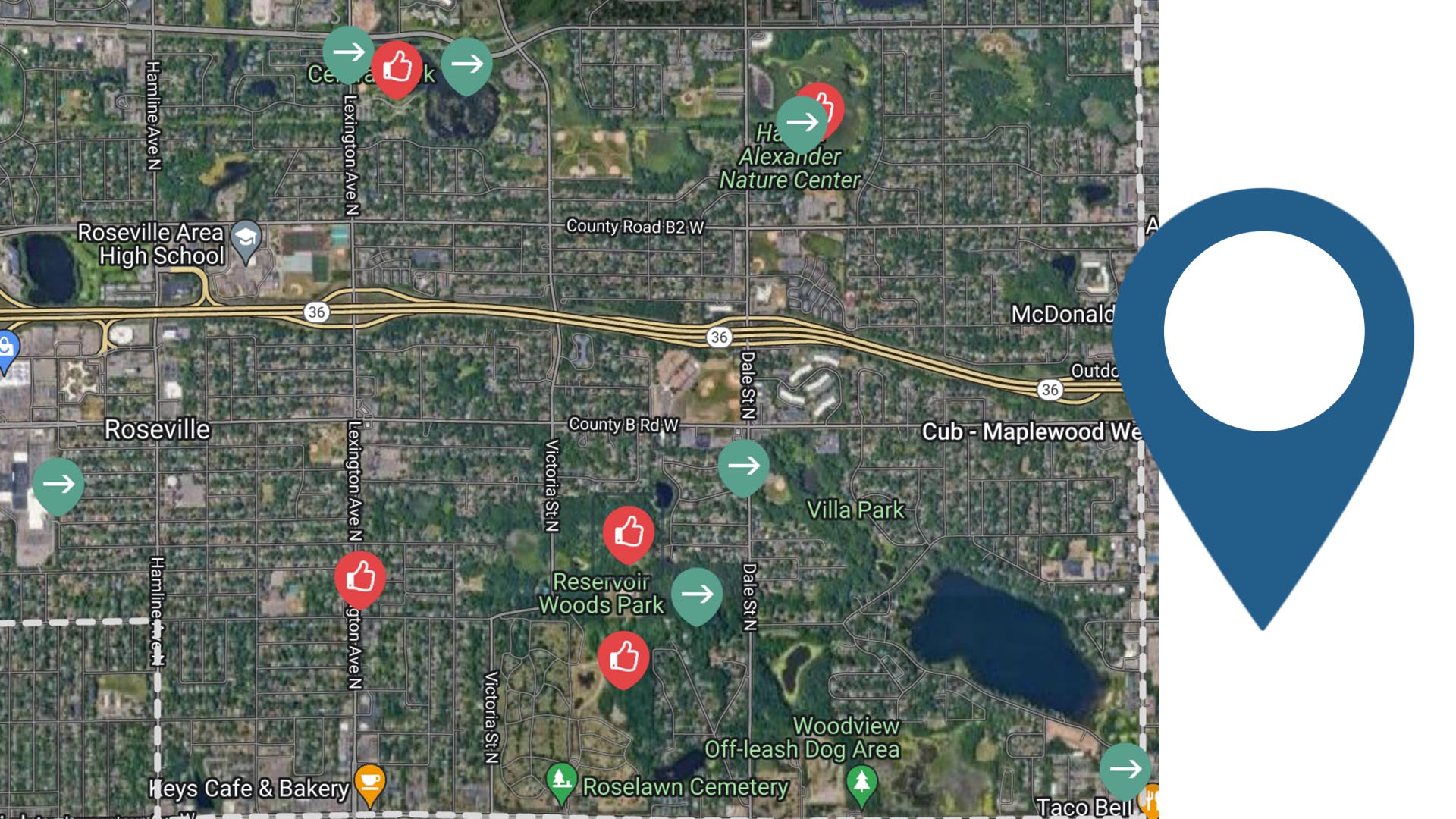 Drop a pin and share a thought on the Envision Roseville Website