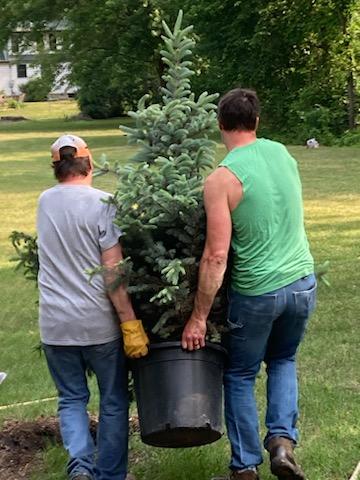 Residents plant trees at Keller Mayflower Park.