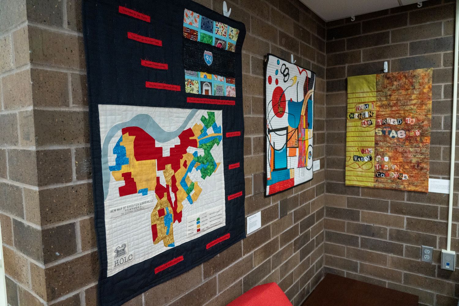 A quilt on display at City Hall from the Minnesota Contemporary Quilters.