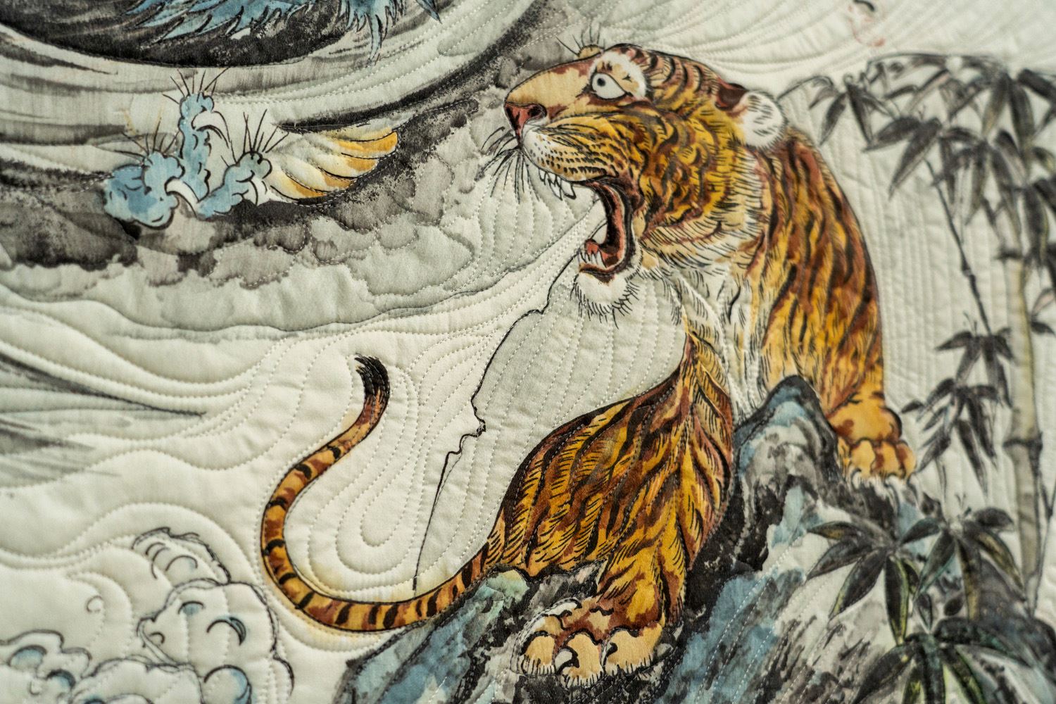 A quilt on display at City Hall from the Minnesota Contemporary Quilters.