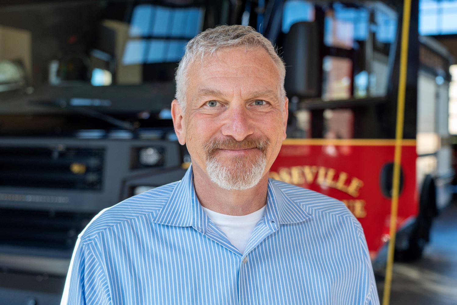 Therapist Jonathan Bundt at the Roseville Fire Station.