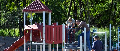 Langton ball field playground structure